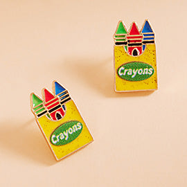 Enamel Crayon Stud Earrings
