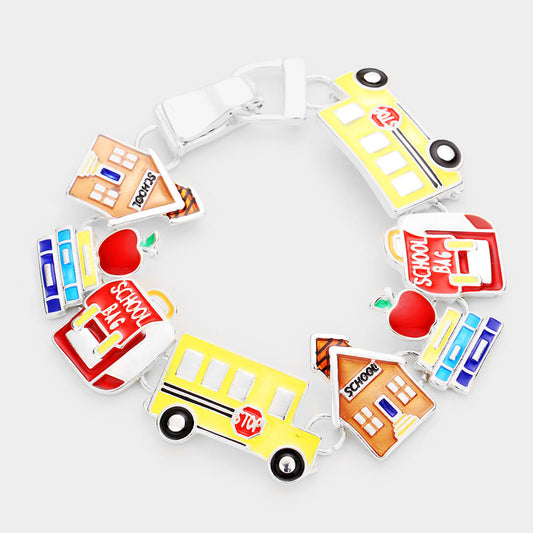 'School' Enamel Education Magnetic Bracelet